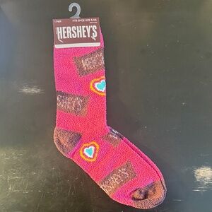 New- Hershey's Pink and Brown Fuzzy Socks size 5-9.5
